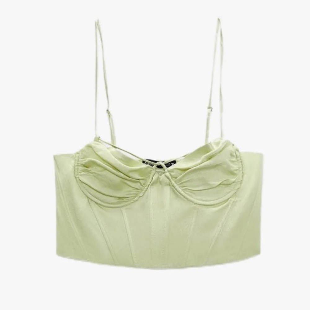 Women's Light Green Corset Top